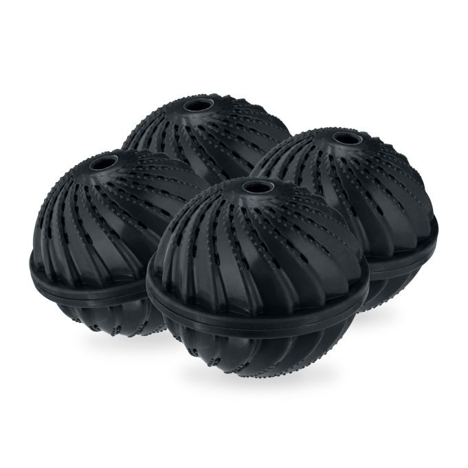 Relaxdays Wasbol zonder wasmiddel, set van 4, zwart