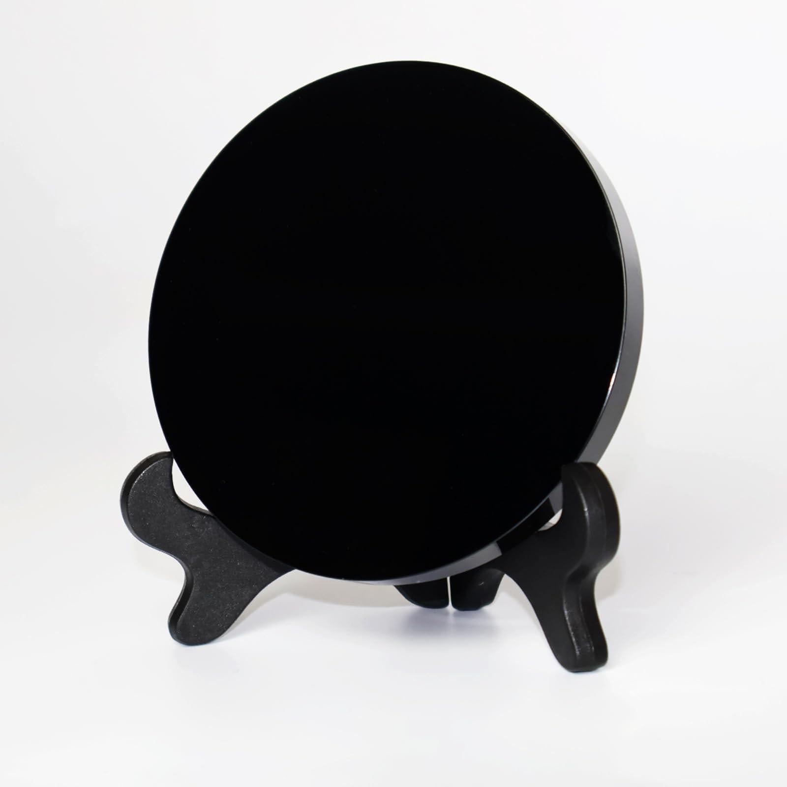 Omgoods Obsidiaan Divinatie Spiegel Multifunctioneel met Stand voor Volwassenen