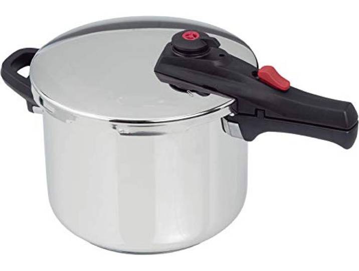 Bastilipo Schnellkochtopf aus Edelstahl, 6 l Olla rápida 6 Litros grau