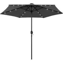 vidaXL Sonnenschirm mit LED-Beleuchtung und Alu-Mast 270 cm Anthrazit