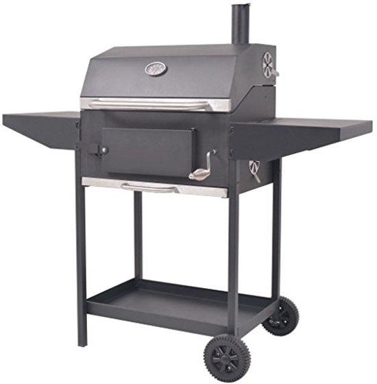 Famanu Holzkohlegrill mit Ablage und Rädern - Grau