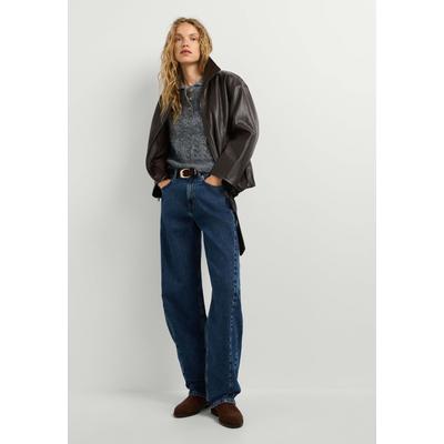 Haremsjeans PEPE JEANS "balloon fit jeans BOW MW BALLOON DARK STONEWASH", Damen, Gr. 24, Länge 30, blau (denim), 100% Baumwolle, Jeans