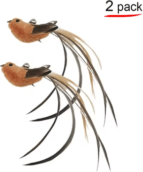 Inspire Curations FlutterChase Interactive Bird Feather Cat Toy With Suction Cup bird b 2pcs