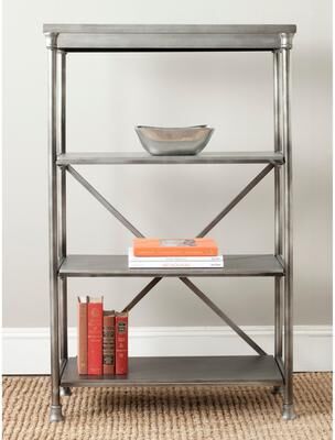"SAFAVIEH Jacinda Etegere 32-Inch Iron Bookshelf, Silver, Industrial - 32"" x 16"" x 50.3"""