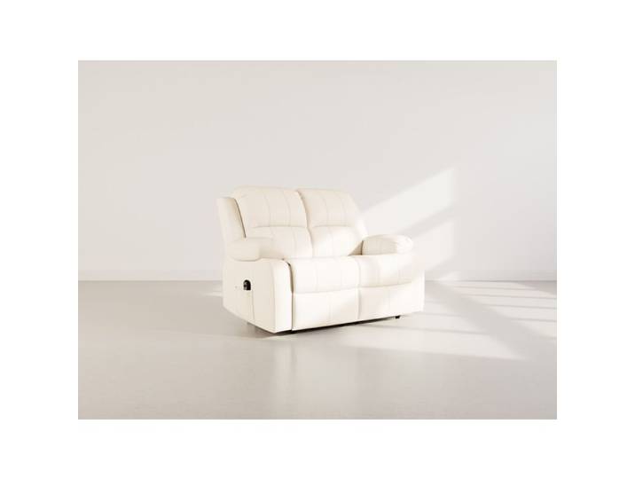 Armand - Canapé 2 places relax électrique en simili - Beige