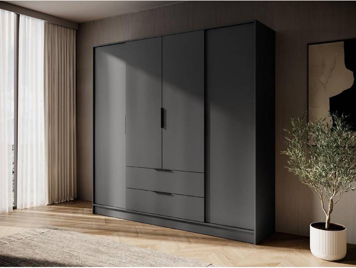 Compleo Drehtürenschrank mit 2 Schubladen KALS Designer Schrank geräumig
