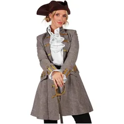 Thetru Grauer Piratenmantel für Frauen (XL)