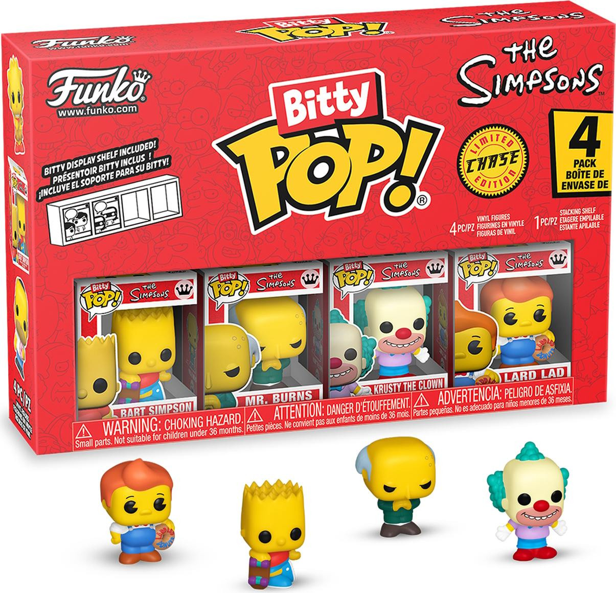 Funko Bitty Pop! The Simpsons - Bart Simpson, Meneer Burns, Krusty de Clown en Lard Lad