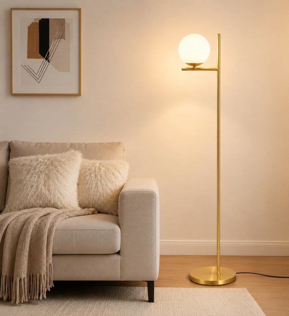 Nettlife Wallace - lampadaire en métal, coloris doré, l 25 cm, e27 Doré 25x150x20cm