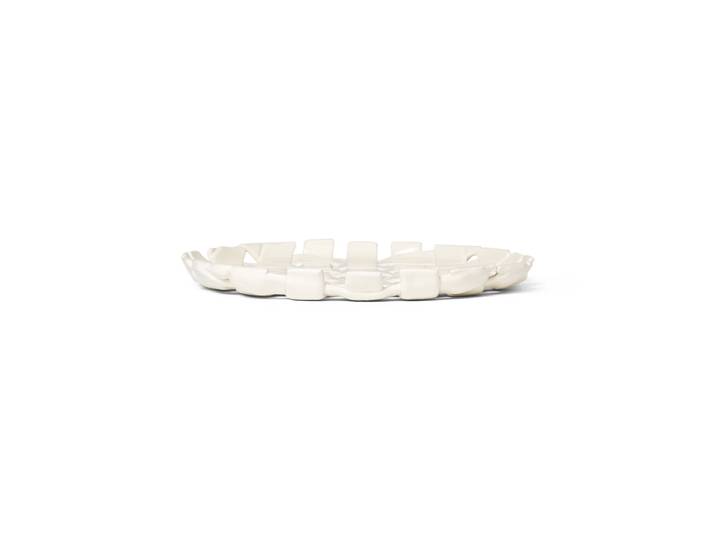 Ferm Living - Plat de service Plait - Blanc - Céramique émaillée - Designer Trine Andersen