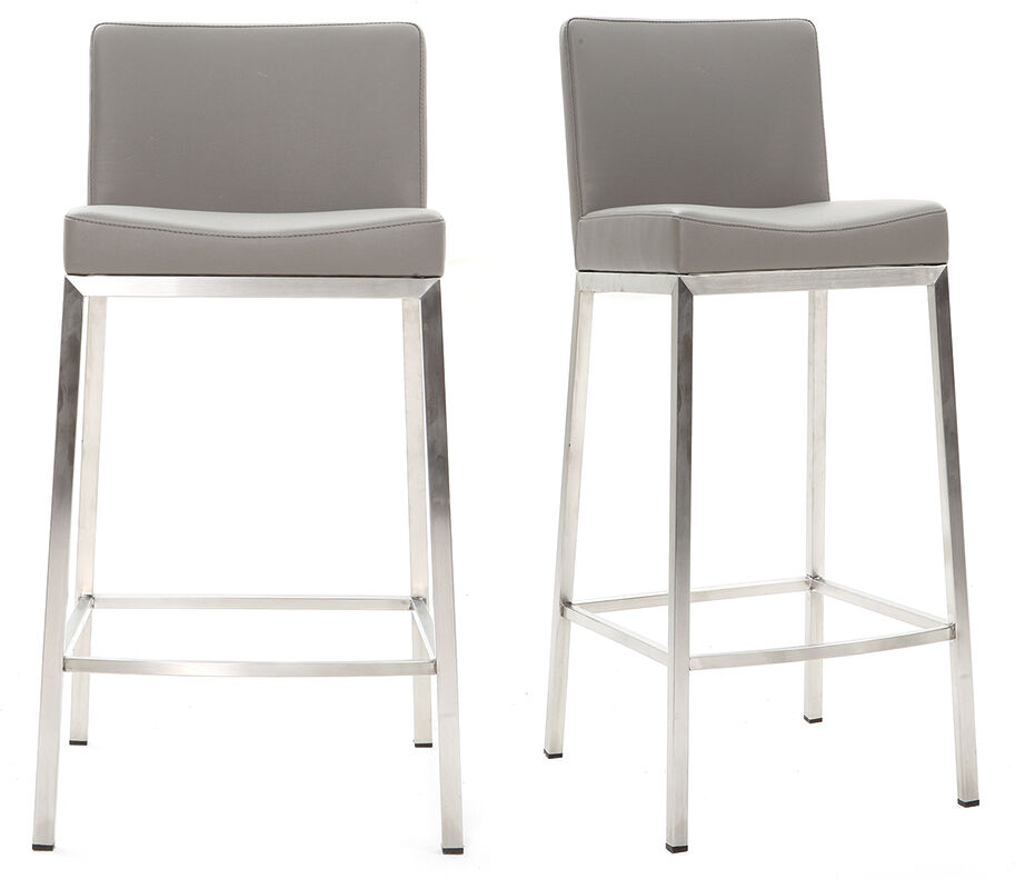 Miliboo Design-Hocker 66 cm Grau 2er-Set EPSILON