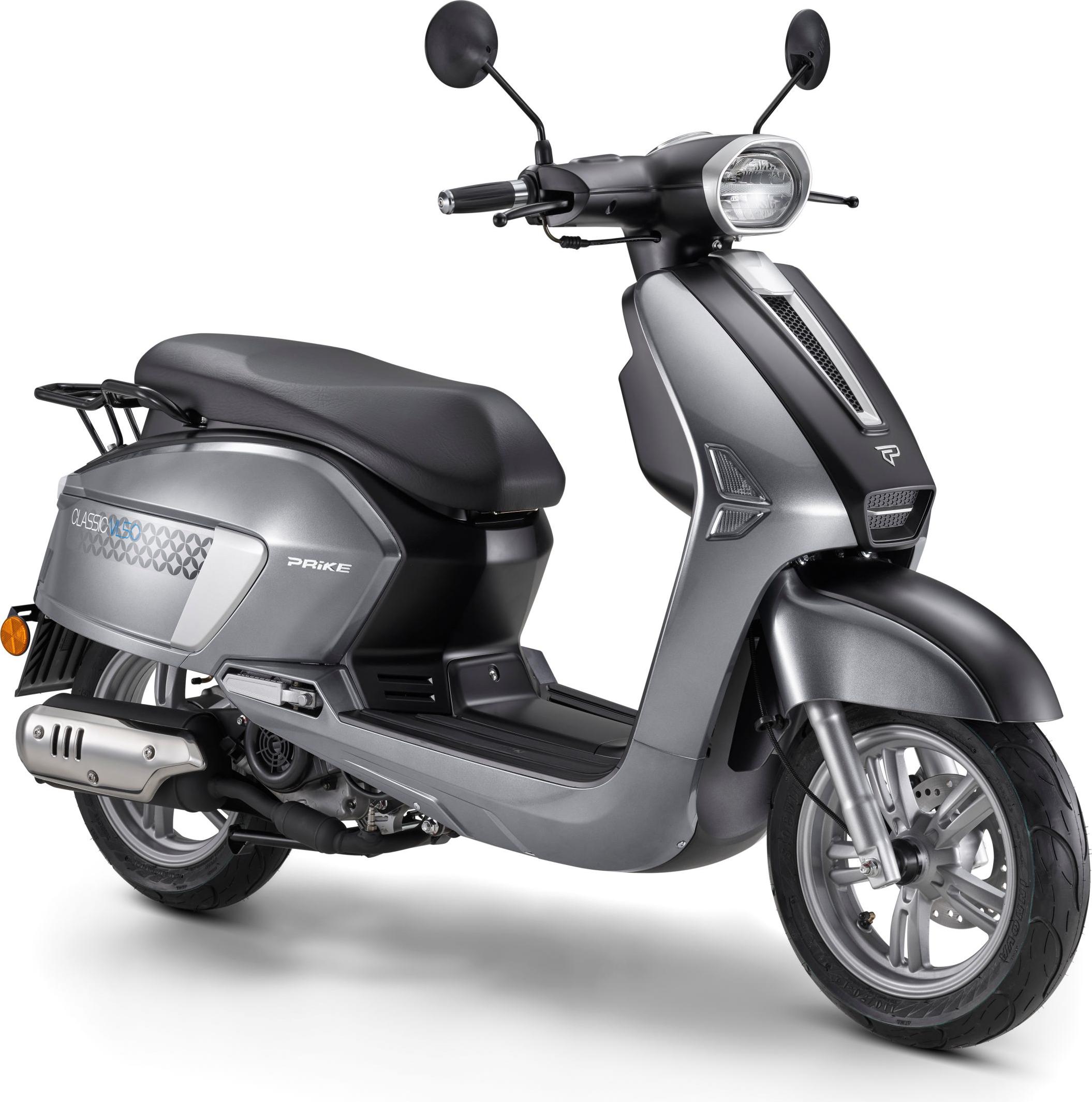 PRIKE Motorroller Classic VL50, E5 (45km/h) 50 ccm, Kraftstoffeinspritzung (EFI), 12" Bereifung, LED Beleuchtung, 3,1 PS