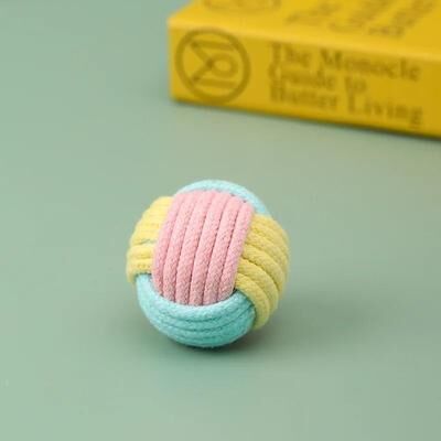 Uplift Picks Interactive Cotton Rope Cat Ball Toy For Chewing Chasing Training And Indoor Play pink