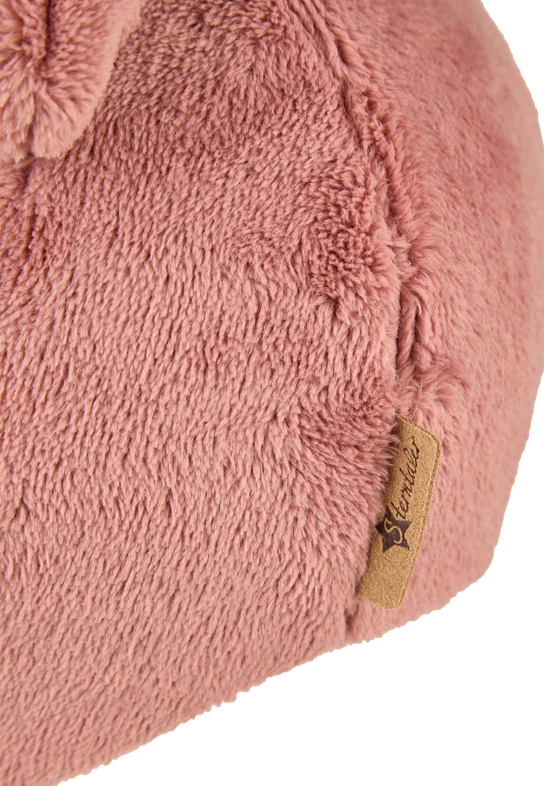 Bommelmütze STERNTALER "Inka-Mütze Ohren", Damen, Gr. 51, rosa (rosenholz), Obermaterial: 100% Polyester PES. 100% Polyester PES. 100% Polyester PES. 100% Polyester PES., Mützen Bommelmütze