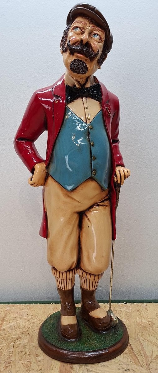 Vintage Golfer decoratief beeld van polyresin en polystone, Hoogte: 63 cm