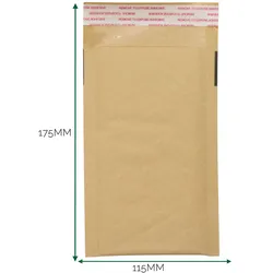 Kraft Padded Bubble Envelope (115x175+40mm)