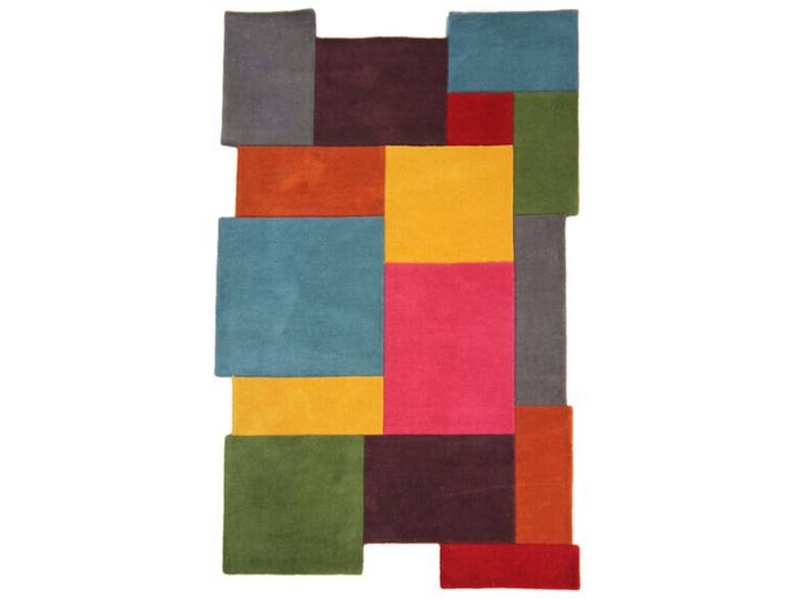 Teppich Collie Pink, Gelb, Grün, Blau, Grau, Rot, Braun Anderes Muster Wolle 240 x 150 cm