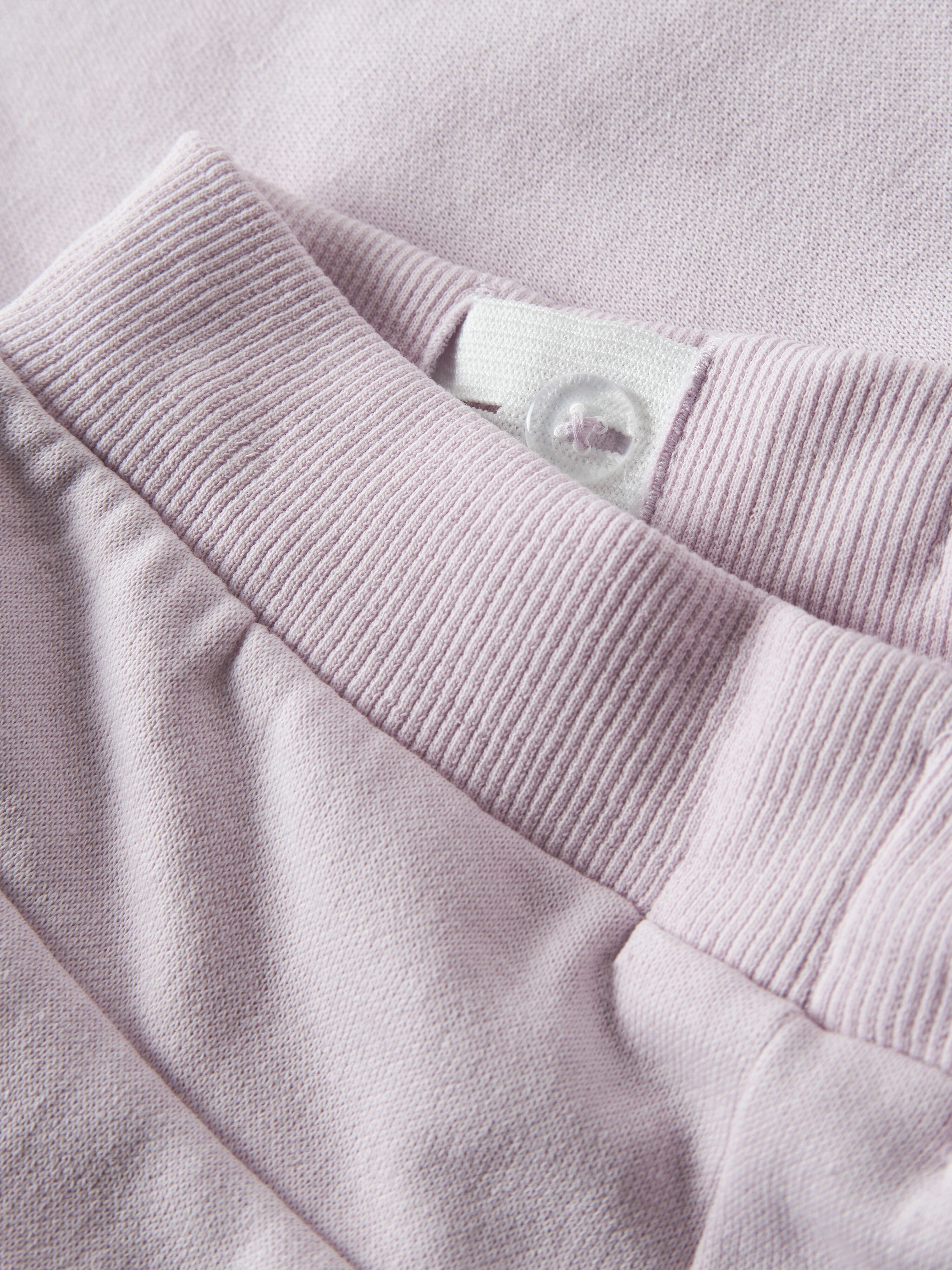 Sweathose NAME IT "NMFVIMA SWE PANT BRU NOOS", Mädchen, Gr. 110, N-Gr, rosa (winsome orchid), Sweatware, Obermaterial: 60% Baumwolle, 40% Polyester, unifarben, Basic normal, Hosen Sweathose, mit süßem Rüschendetail
