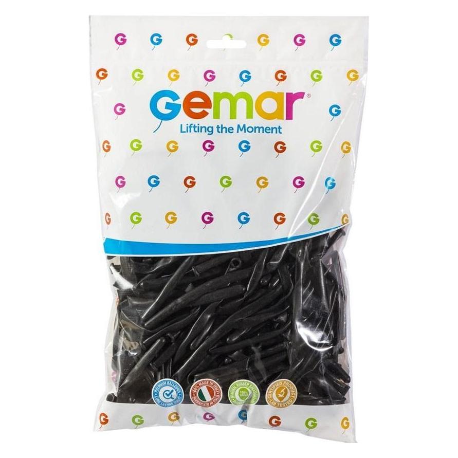 Gemar Luftballons italienische schwarze Tuben 100 Stück (100x) (8021886551419)