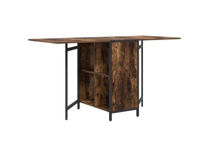 GPUTYGHN Esstisch 144 x 60 x 75 cm Holzwerkstoff Räuchereiche Rechteckig Ausziehbarer Mechanismus, Regalboden, manuell verstellbar, Innenbereich, Küche, Esszimmer