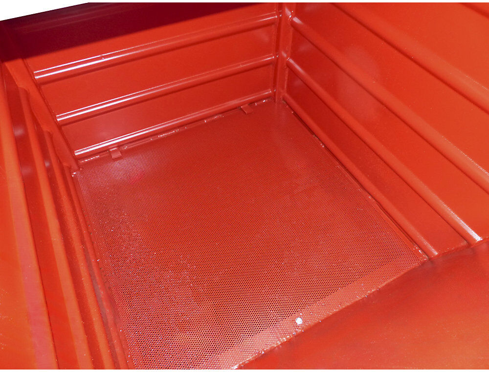 Späne-Stapelkipper BSL mit Lochblechboden, Volumen 0,55 m³, feuerrot eurokraft pro