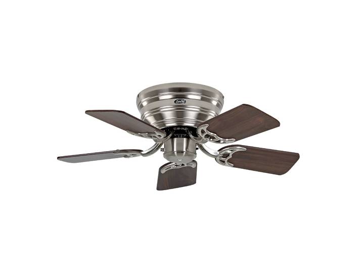 CasaFan Ventilator Classic Flat III chrom gebürstet 75 cm, Holz dunkel, für Wohn- / Esszimmer, Holz, Vintage