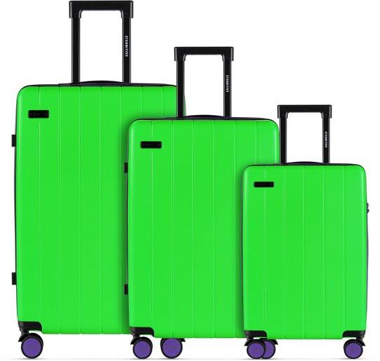 3-teiliges, leichtes Hartschalen-Koffer-Set | ABS-Reisekoffer mit 360°-Rädern und TSA-Schloss | Handgepäckgrößen: 37L, 60L, 99L | Ideal für Urlaube