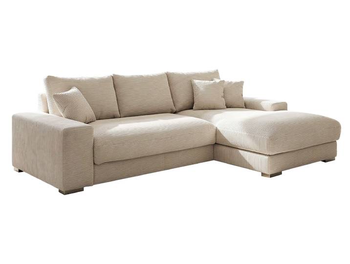 Ecksofa Cord beige 285 x 176 cm - OT rechts - SYDNEY