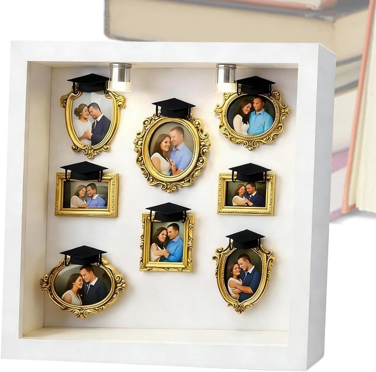 Museum Doos Herinnerings Vitrine DIY Silhouette Set Wit 25x25 cm