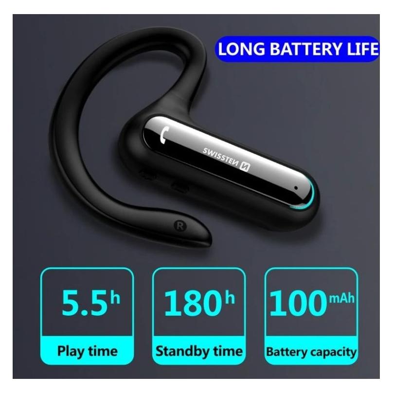 Swissten Dock Earpiece (Keine Geräuschunterdrückung, 5.50 h, Docking, Kabellos) (51204000)