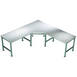 Manuflex AU0039.0001 Fünfeck-Verkettungselement UNIVERSAL mit PVC Dekor-Platte, für Tischtiefe = 600 mm Grau, Grün