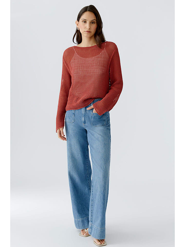Oui Pullover in Braunrot - 36