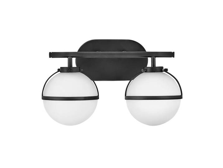Elstead Lighting Badezimmer-Wandleuchte Elstead Hollis, Schwarz, Metall, Glas, 38.1x23x19.3 cm, RoHS, Lampen & Leuchten, Innenbeleuchtung, Wandleuchten, Spiegelleuchten