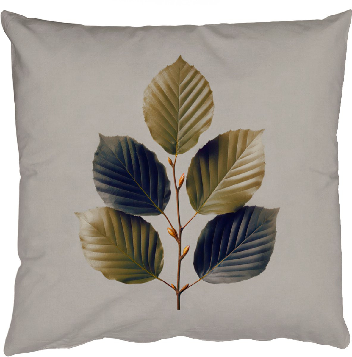 PillowMonkey Sierenkussen Beukenbladeren Bruin Groen 60x60 cm
