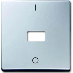 Busch-Jaeger Wippe Aluminium-Silber Kontroll-Ausschalter, mit Aufdruck 2108-33