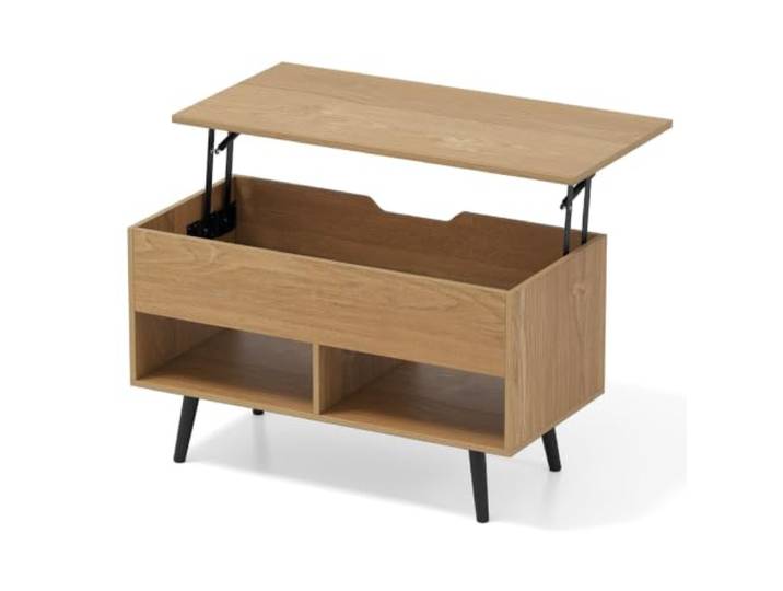 Helloshop26 Couchtisch, klappbar, 80 x 40 x 58 cm, versteckte Aufbewahrung, modernes Design, aus Naturholz, 20_0013796