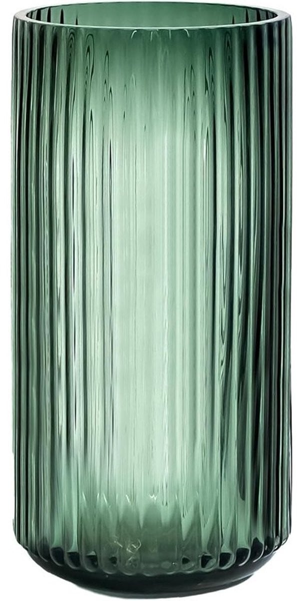 Geribbelde glazen bloemenvaas 25 cm voor tafeldecoratie