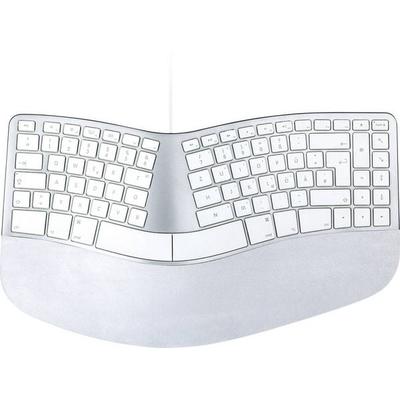 Matias FK313-DE Sculpted Ergonomic Wired Keyboard for Mac USB Tastatur Deutsch, QWERTZ, Mac Silber/Weiß Ergonomisch