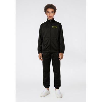 Trainingsanzug CHAMPION "SPORTWEAR TRACKSUIT Standard Fit", Jungen, Gr. S, schwarz (nbk, nbk, fll), Obermaterial: 100% Polyester, Sportanzüge Trainingsanzug, 2-teiliges Set, für Kinder und Jugendliche, Standard Fit