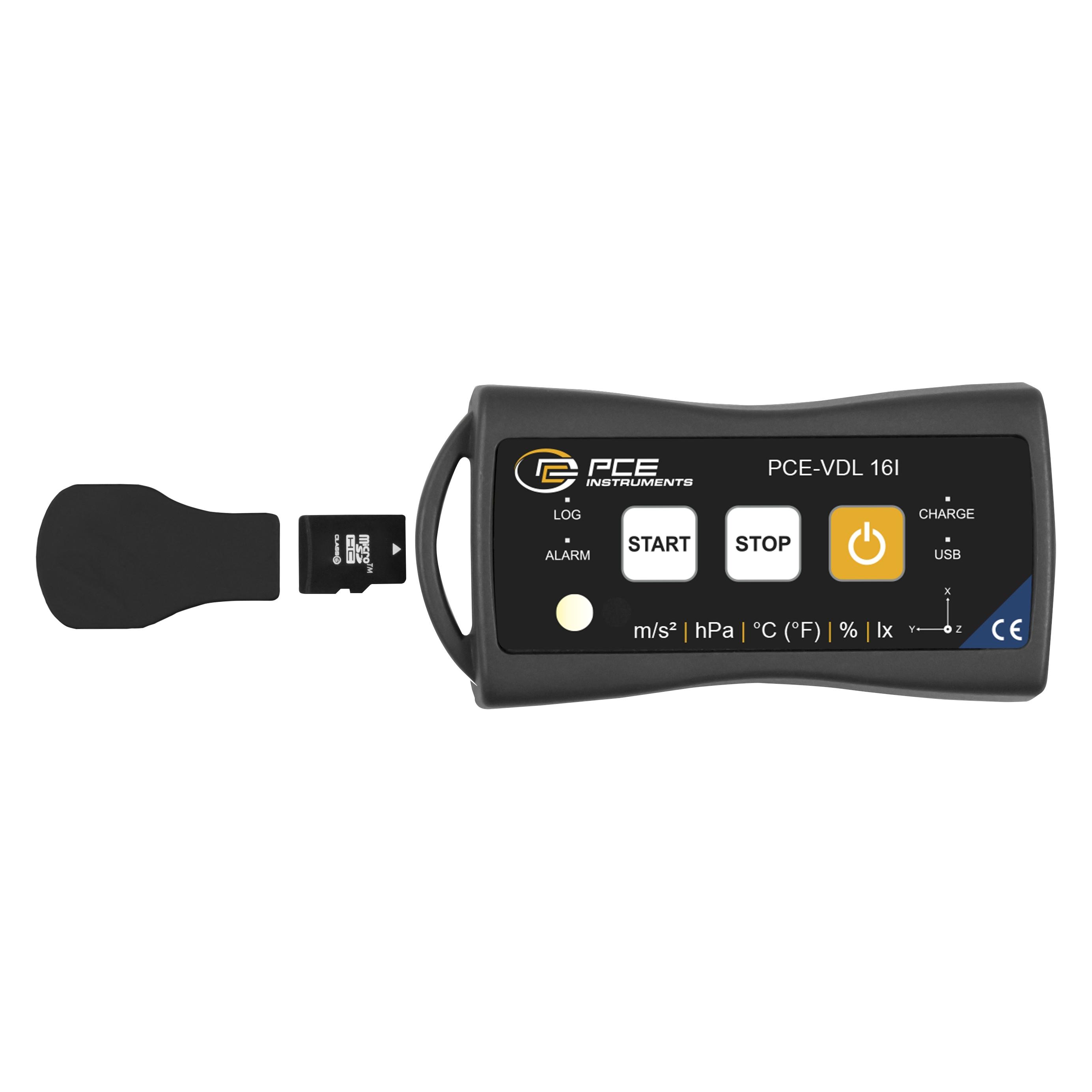 PCE Instruments Temperatur Datenlogger Beschleunigungsaufnehmer (PCE-VDL 16I)