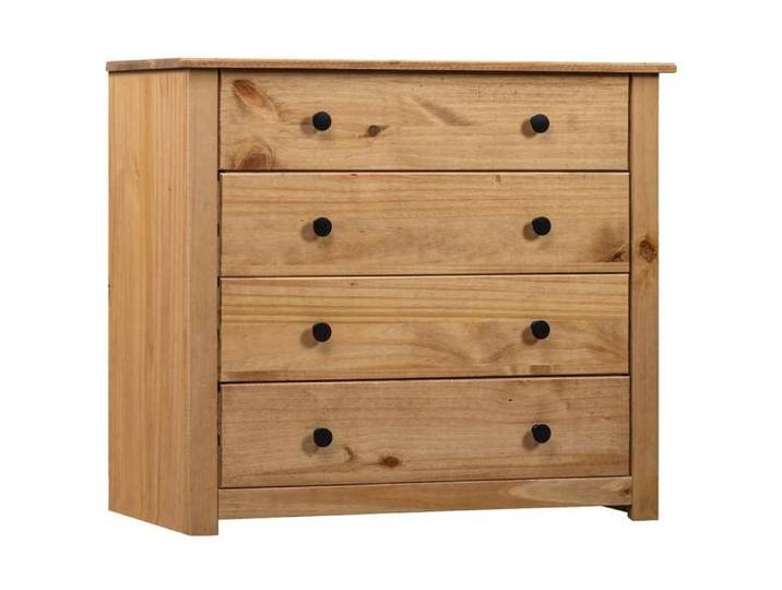 SALE 2026  Armoire/Cabinet à tiroirs Brun - Armoire latérale 80x40x73cm Pin Assortiment Panama PRO590817962