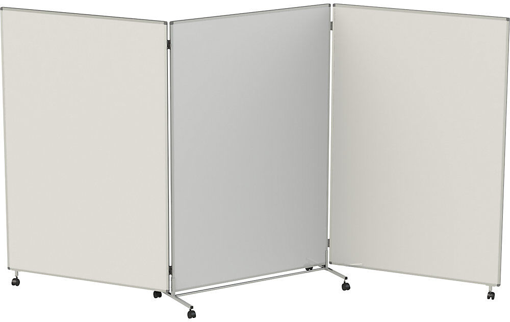 Präsentationswand/Trennwand, mobil, faltbar, beschreibbar, magnethaftend, desinfektionsmittelbeständig, HxBxT 1905 x 1218/3664 x 500 mm eurokraft pro
