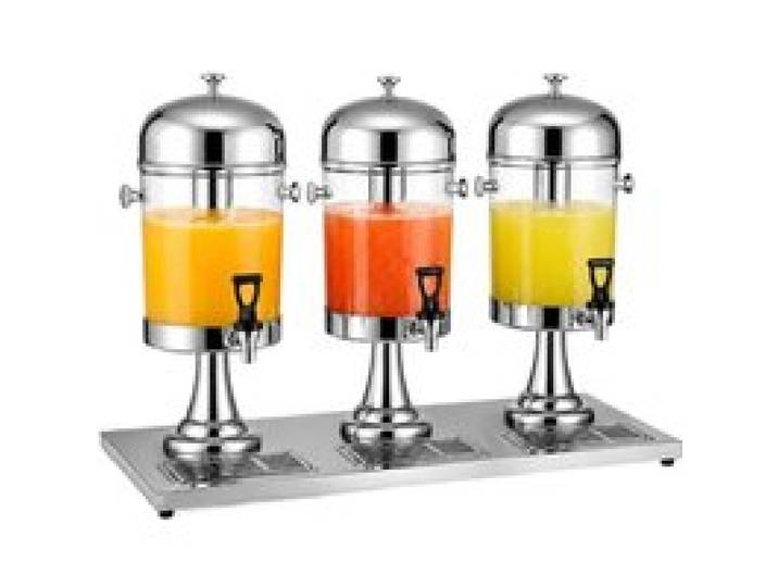 Distributeur de jus - 3x8 L (Triple cuve) - 24 L - Inox - Usage professionnel