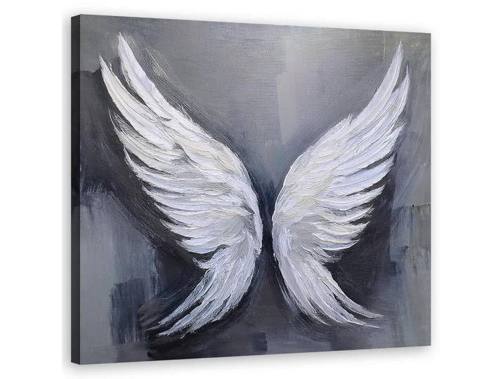 Feeby Wandbild retro vintage flügel, Grau, Religion/Spiritualität, Rechteckig, 50x50 cm, Bilder & Rahmen, Bilder, Leinwandbilder