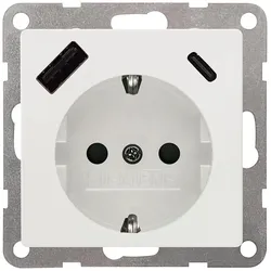 Siemens 5UB1970-1TW01 DELTA i-system USB-SCHUKO-Steckdose 2 USB A+C max. 18 W, titanweiß 5UB19701TW01