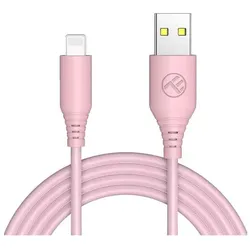 Tellur Silicone USB to Lightning cable 3A, 1m, pink (1 m, USB 2.0), USB Kabel