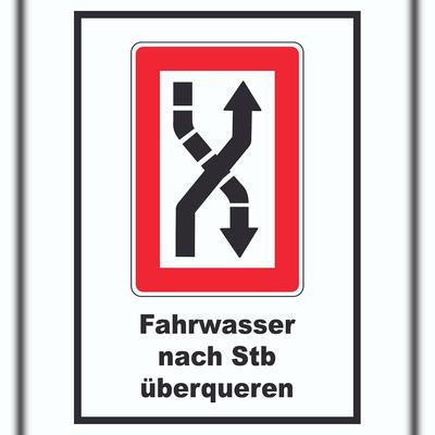 HB-Druck Fahrwasser nach Steuerbord zu überqueren Symbol und Text A0 Rückseite selbstklebend