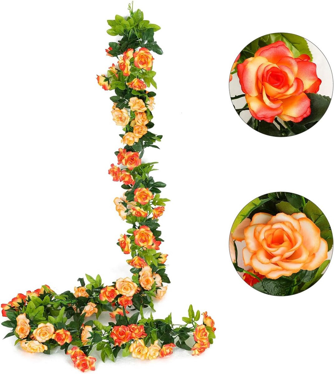 3 stuks Kunstmatige Rozenranken - Oranje - 240 cm