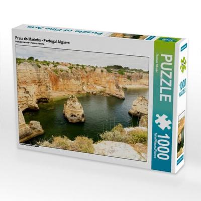 CALVENDO Puzzle Praia do Marinha - Portugal Algarve | 1000 Teile Lege-Größe 64x48cm Foto-Puzzle für glückliche Stunden