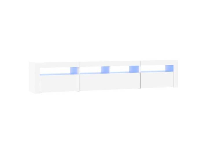 Armoire TV - Meuble TV - avec lumières LED - Blanc 210x35x40 cm LL157503